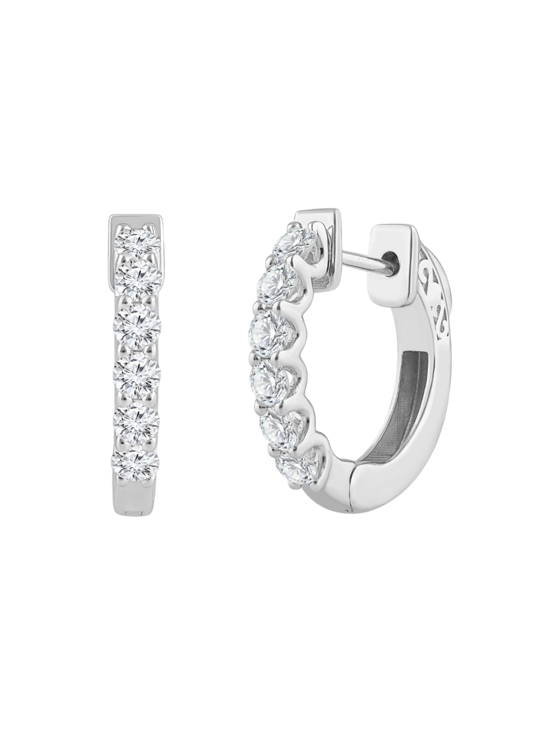 Earrings in 375 (9K) White Gold with Diamonds