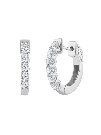 Earrings in 375 (9K) White Gold with Diamonds