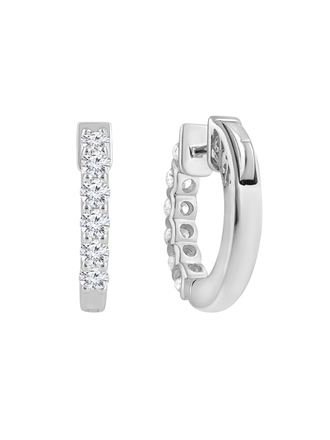 Earrings in 375 (9K) White Gold with Diamonds