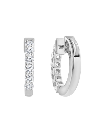Earrings in 375 (9K) White Gold with Diamonds