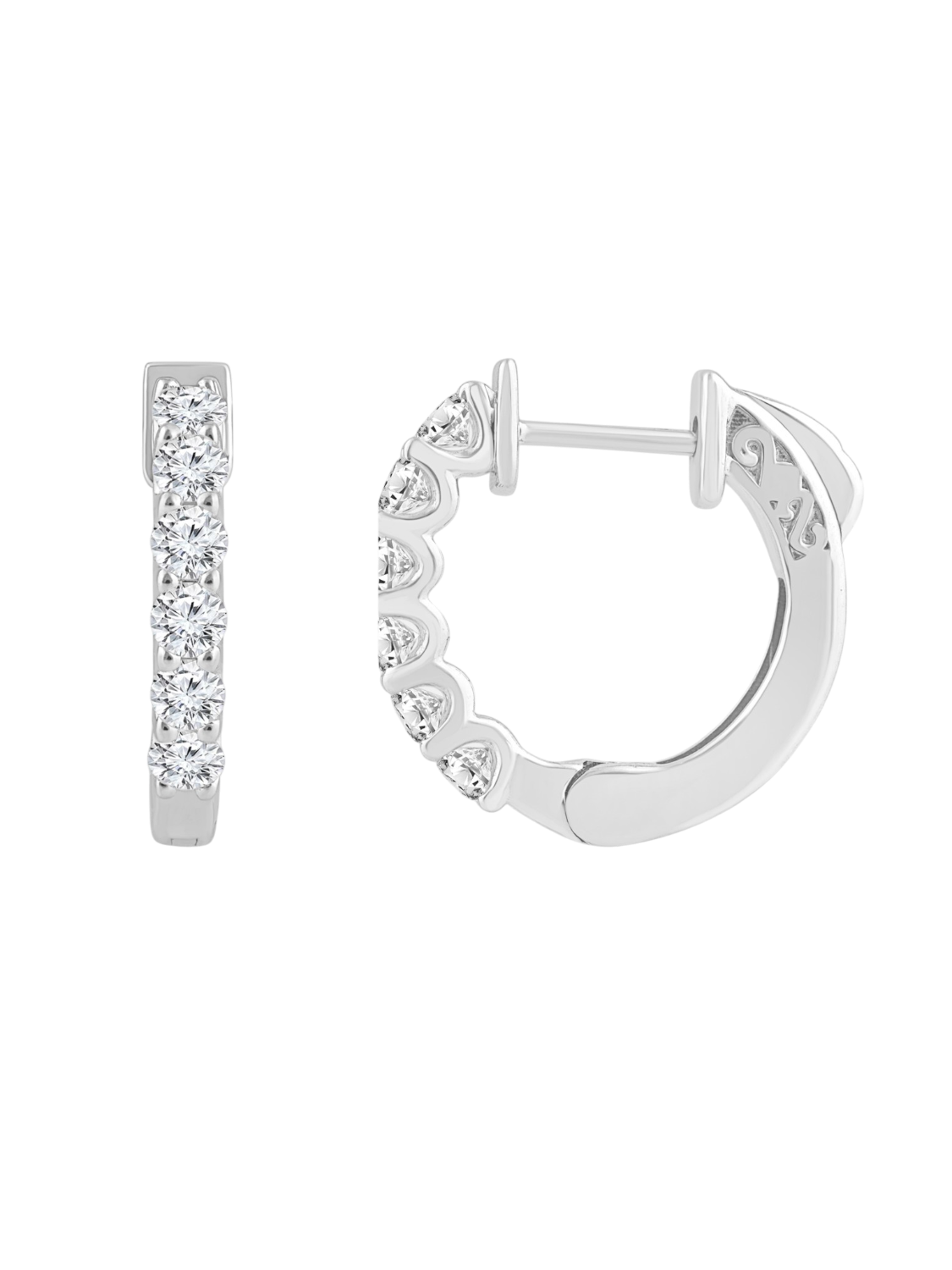 Earrings in 375 (9K) White Gold with Diamonds