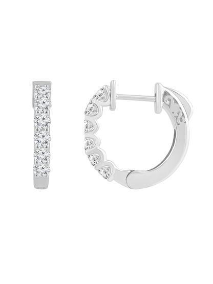 Earrings in 375 (9K) White Gold with Diamonds