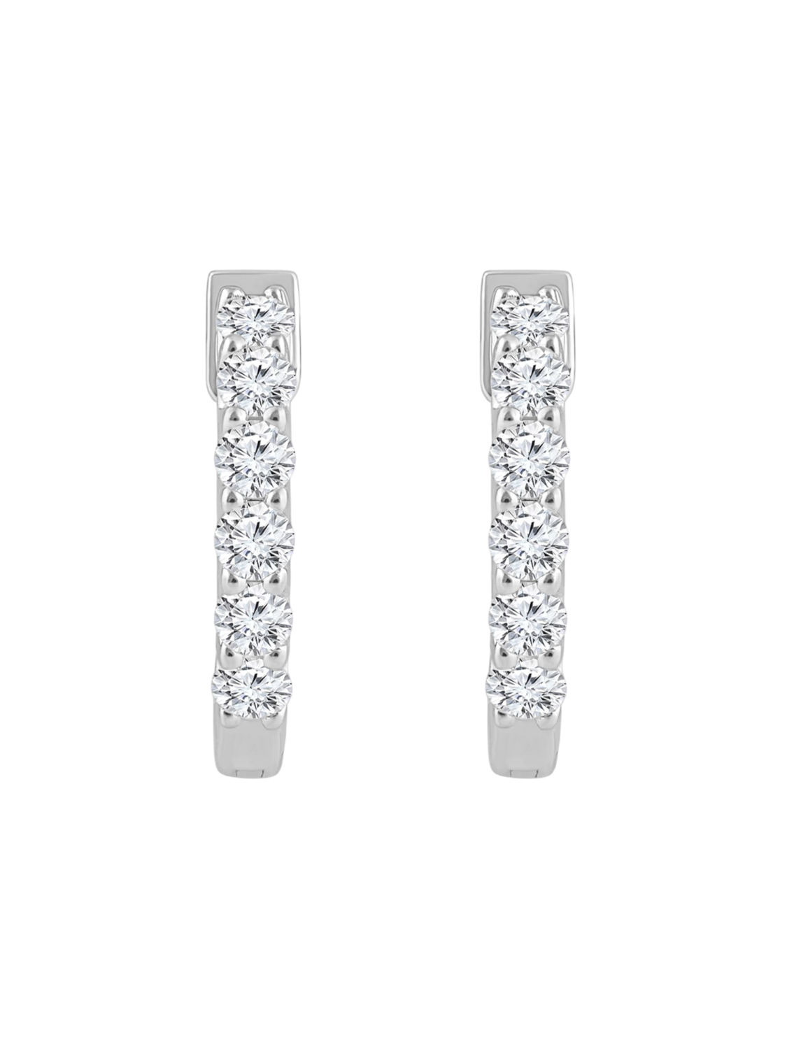 Earrings in 375 (9K) White Gold with Diamonds