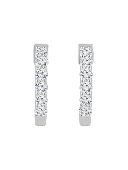Earrings in 375 (9K) White Gold with Diamonds