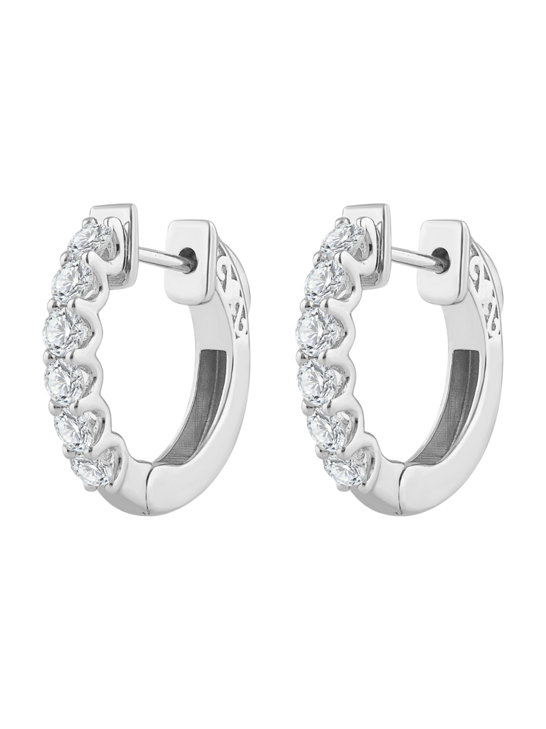 Earrings in 375 (9K) White Gold with Diamonds
