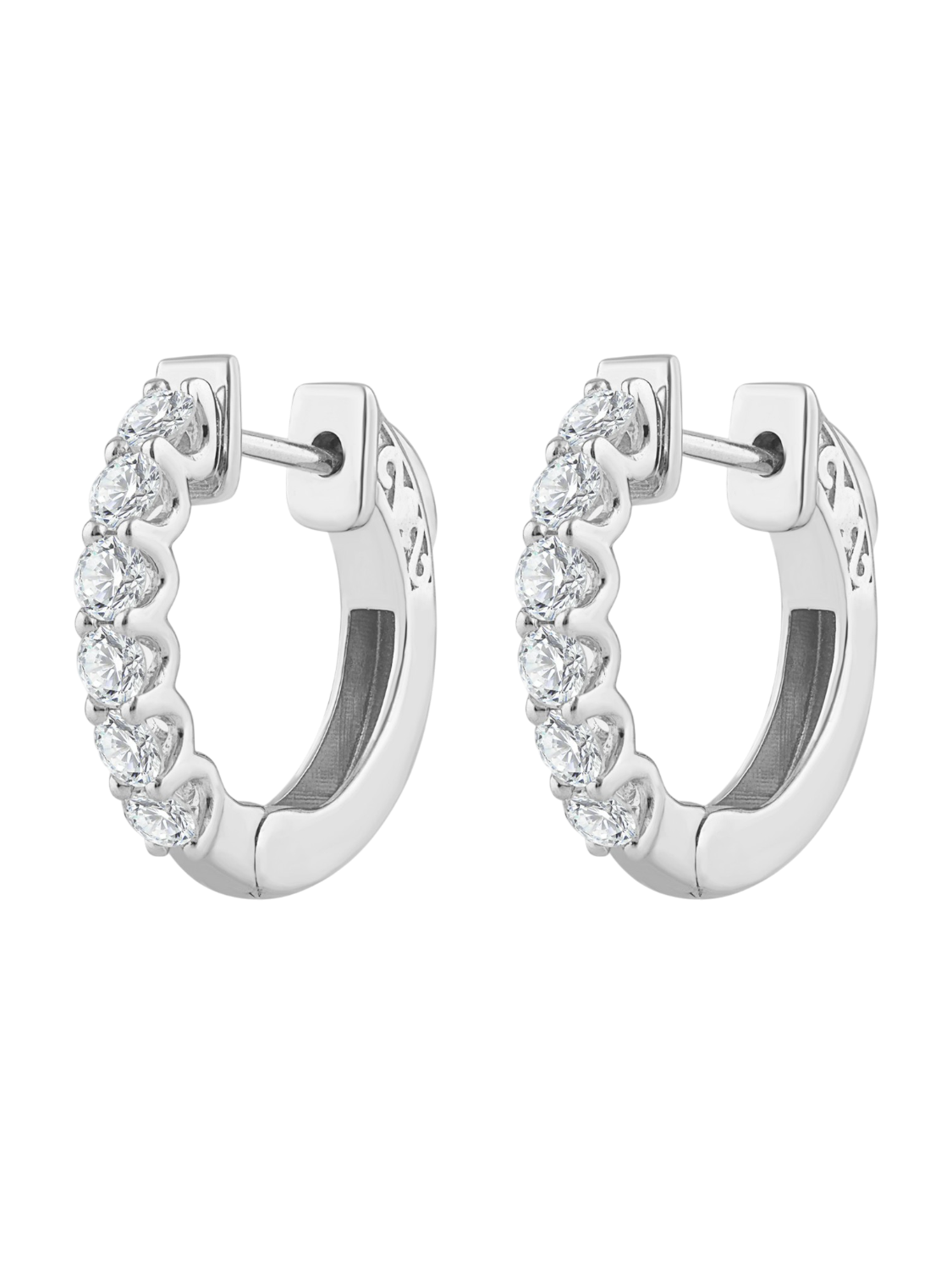 Earrings in 375 (9K) White Gold with Diamonds