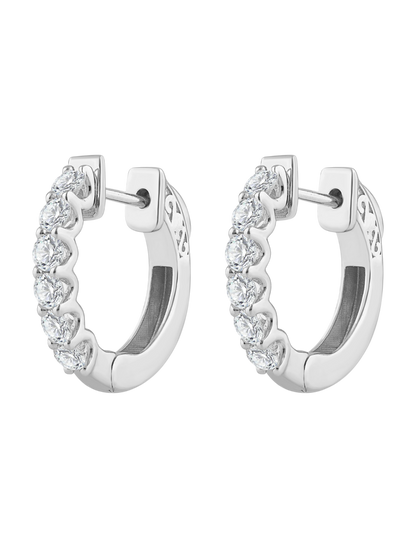 Earrings in 375 (9K) White Gold with Diamonds