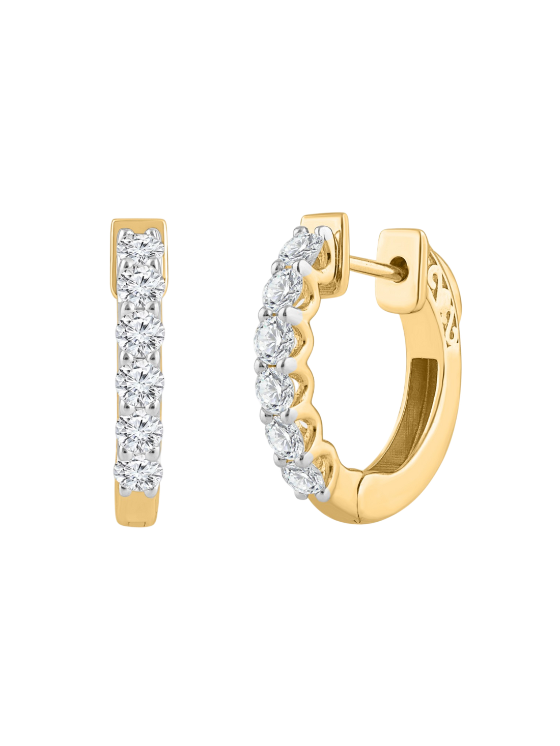 Earrings in 375 (9K) Yellow Gold with Diamonds