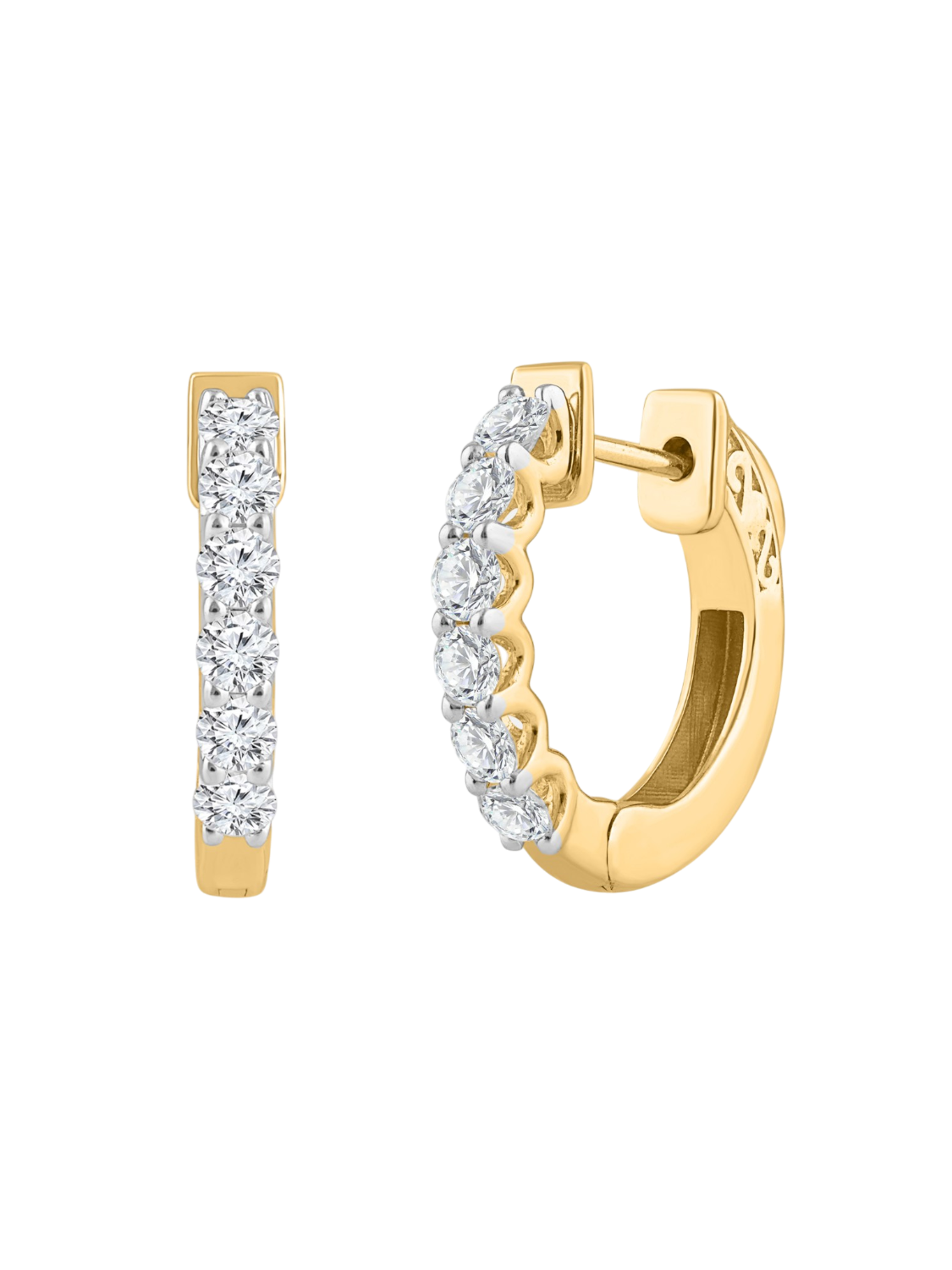 Earrings in 375 (9K) Yellow Gold with Diamonds