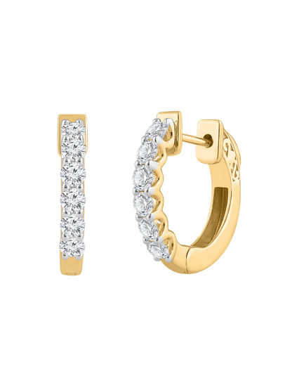 Earrings in 375 (9K) Yellow Gold with Diamonds