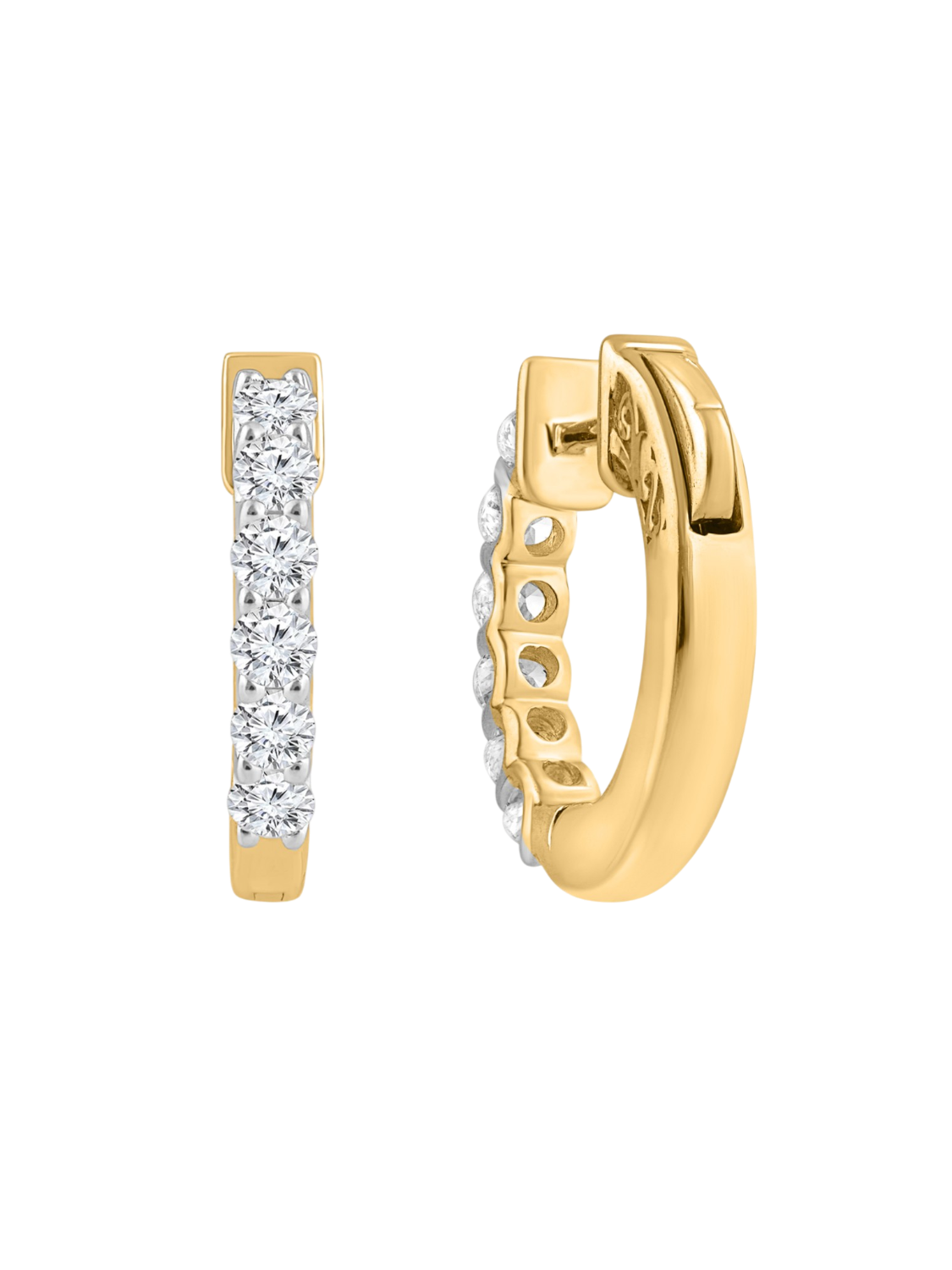 Earrings in 375 (9K) Yellow Gold with Diamonds