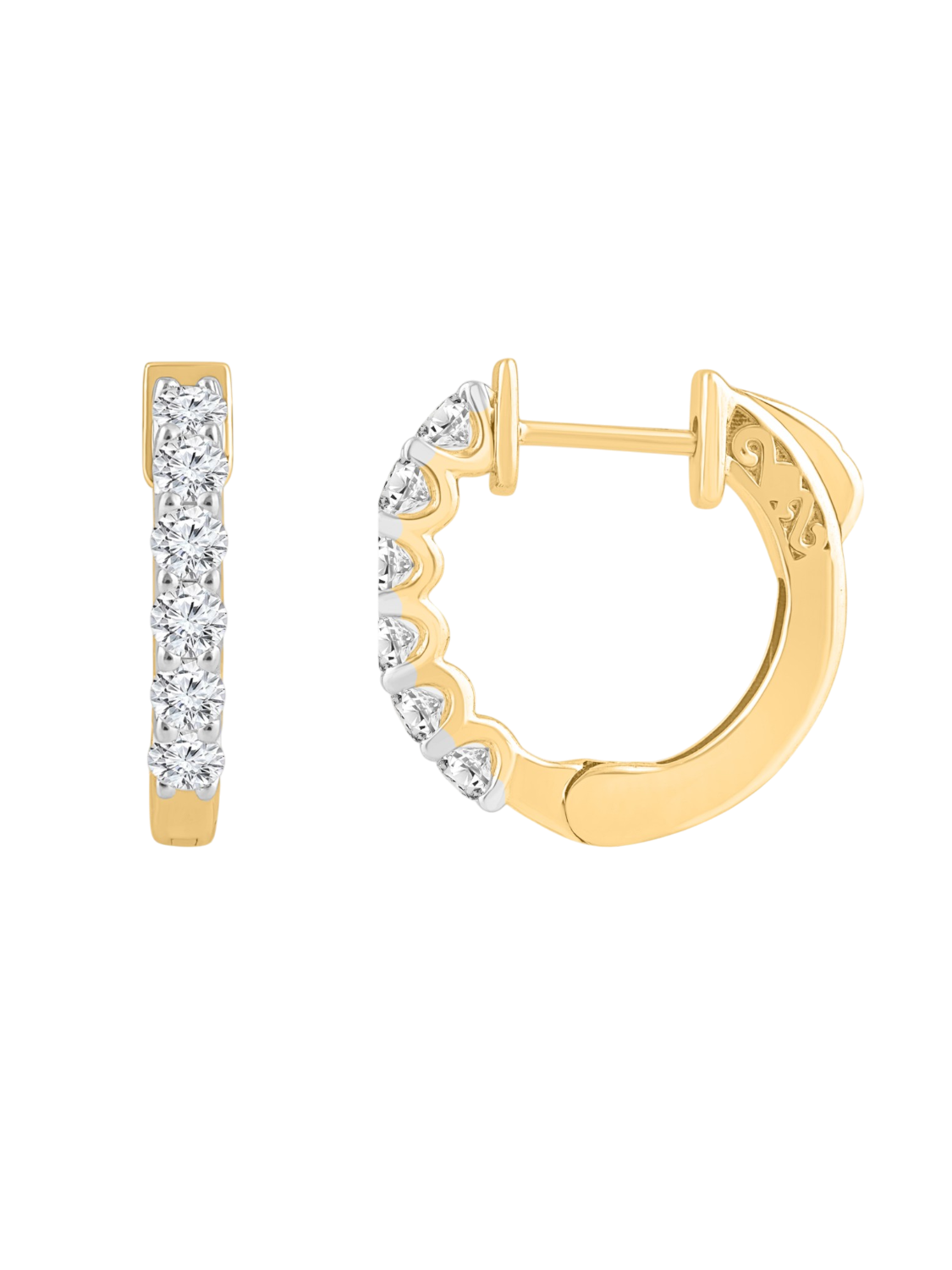 Earrings in 375 (9K) Yellow Gold with Diamonds