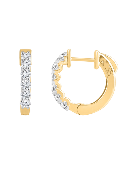 Earrings in 375 (9K) Yellow Gold with Diamonds
