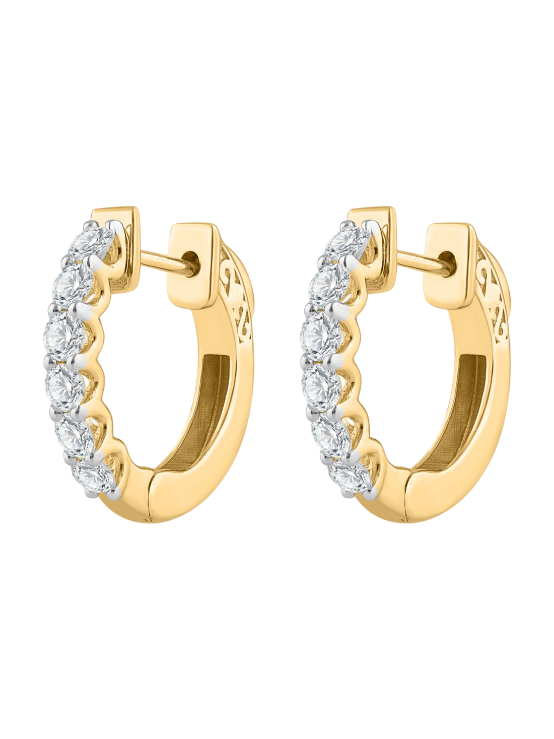 Earrings in 375 (9K) Yellow Gold with Diamonds