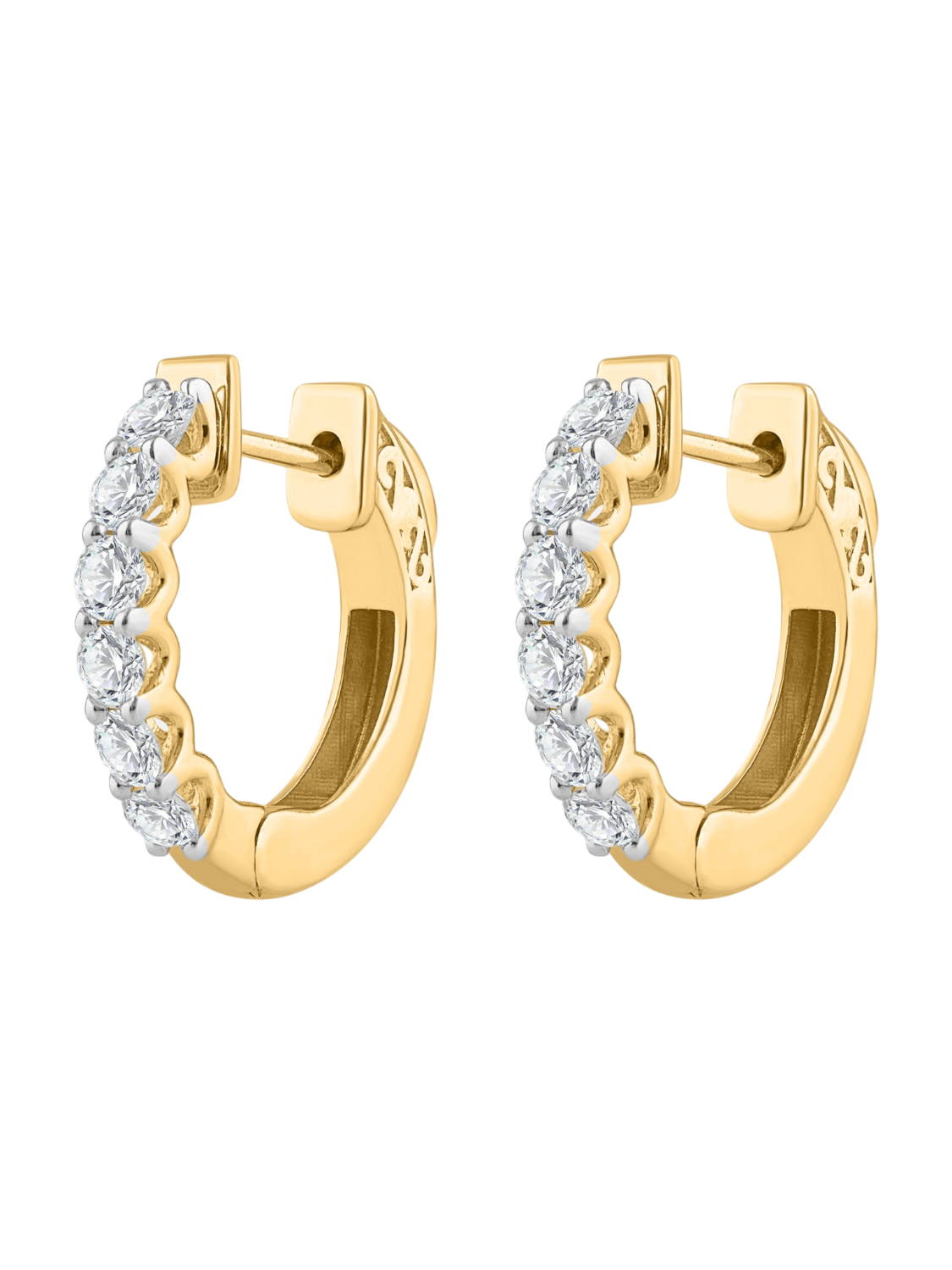 Earrings in 375 (9K) Yellow Gold with Diamonds