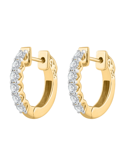 Earrings in 375 (9K) Yellow Gold with Diamonds