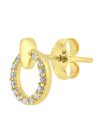 Stud earrings in 375 (9K) Yellow Gold with Cubic Zirconia
