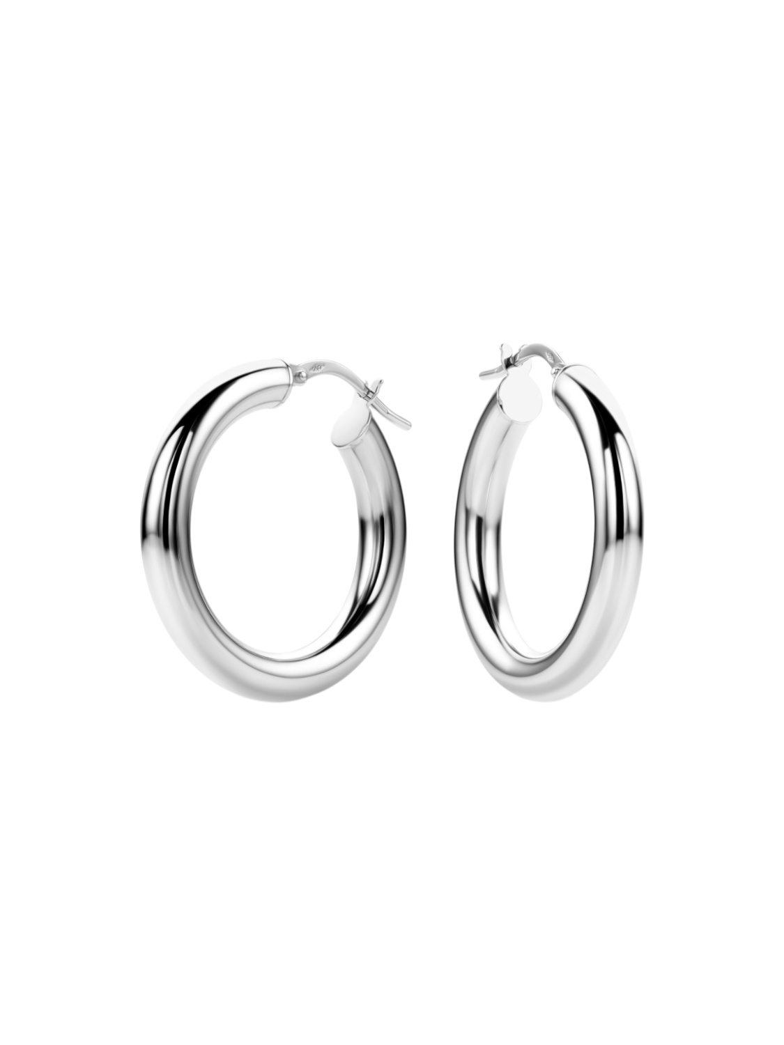 Hoop earrings in 585 (14K) White Gold