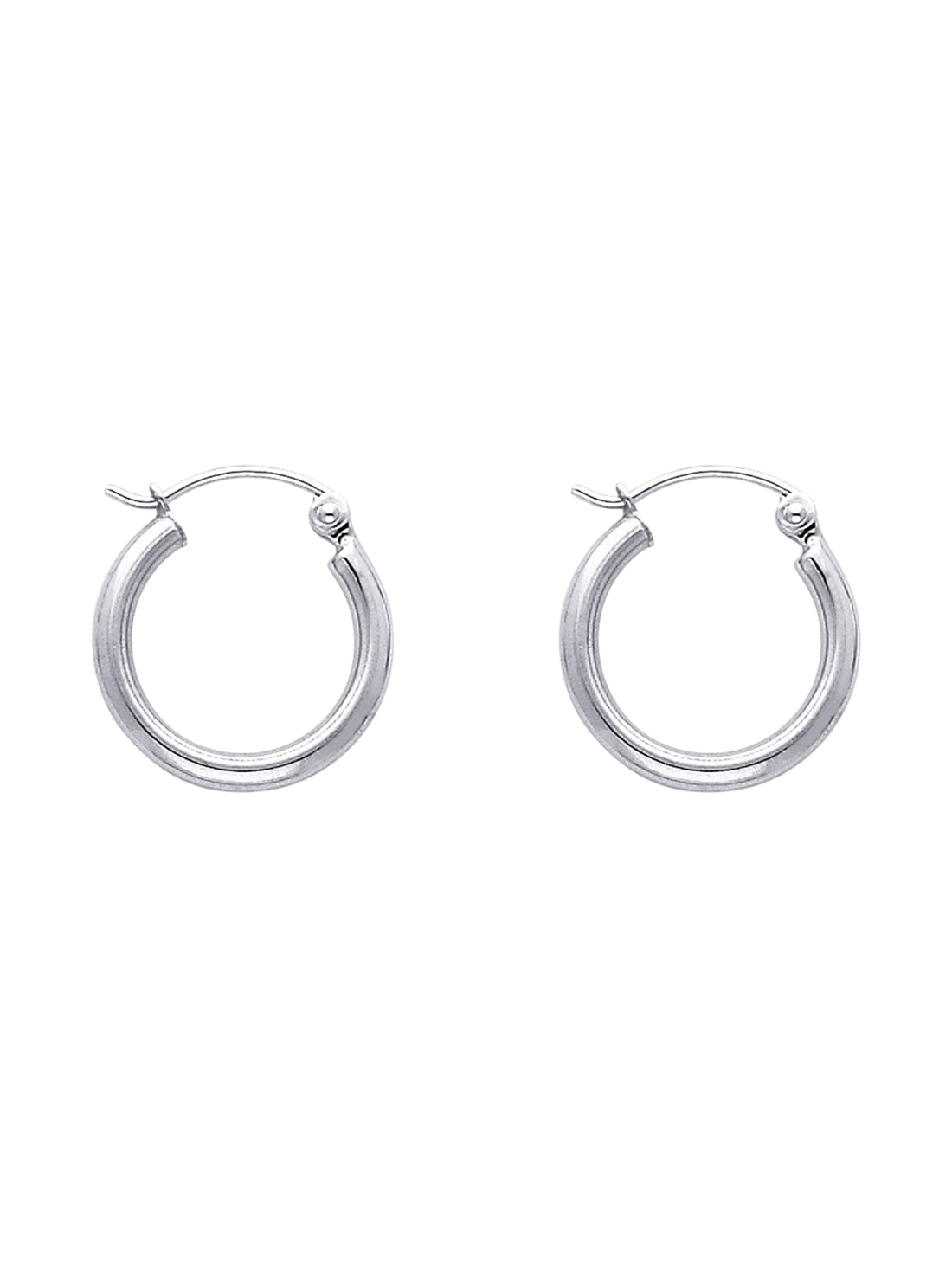 Hoop earrings in 585 (14K) White Gold