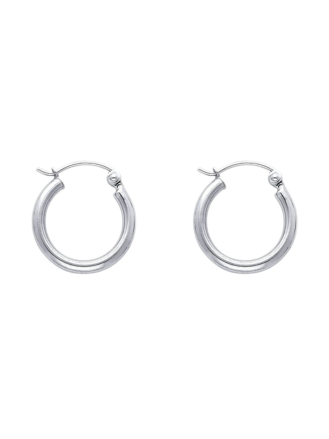 Hoop earrings in 585 (14K) White Gold