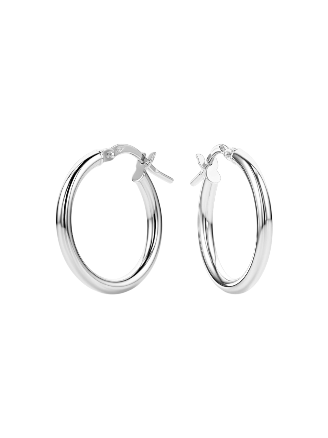 Hoop earrings in 585 (14K) White Gold