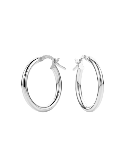 Hoop earrings in 585 (14K) White Gold