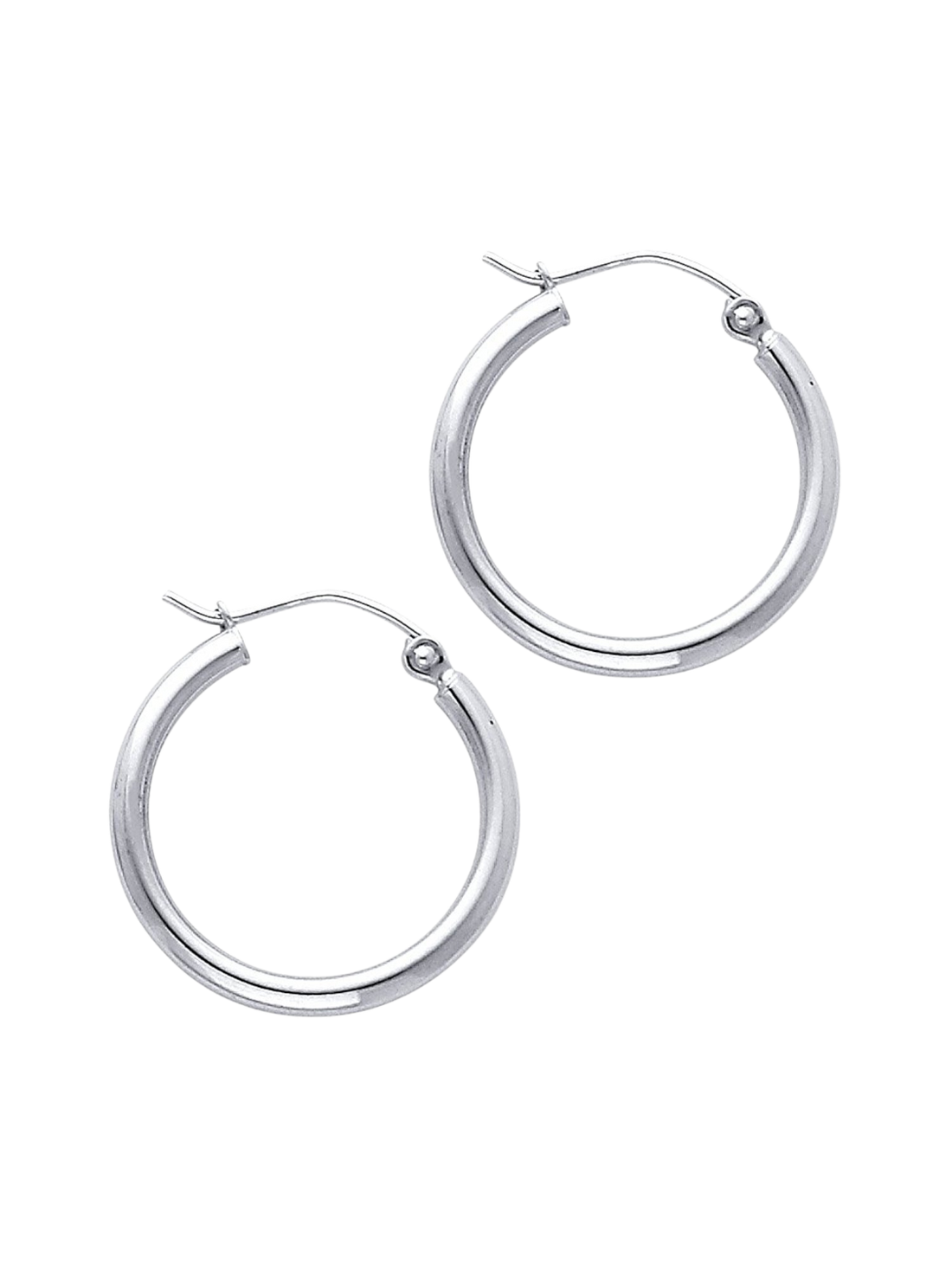 Hoop earrings in 585 (14K) White Gold