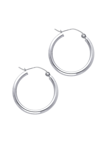 Hoop earrings in 585 (14K) White Gold