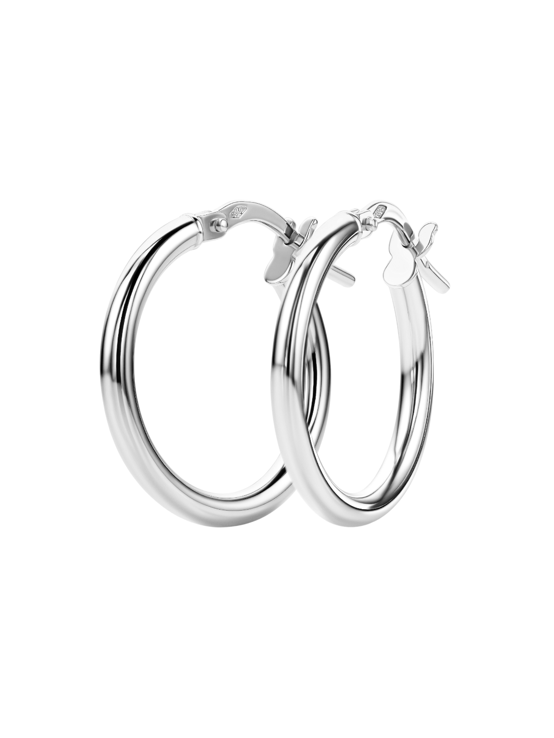 Hoop earrings in 585 (14K) White Gold