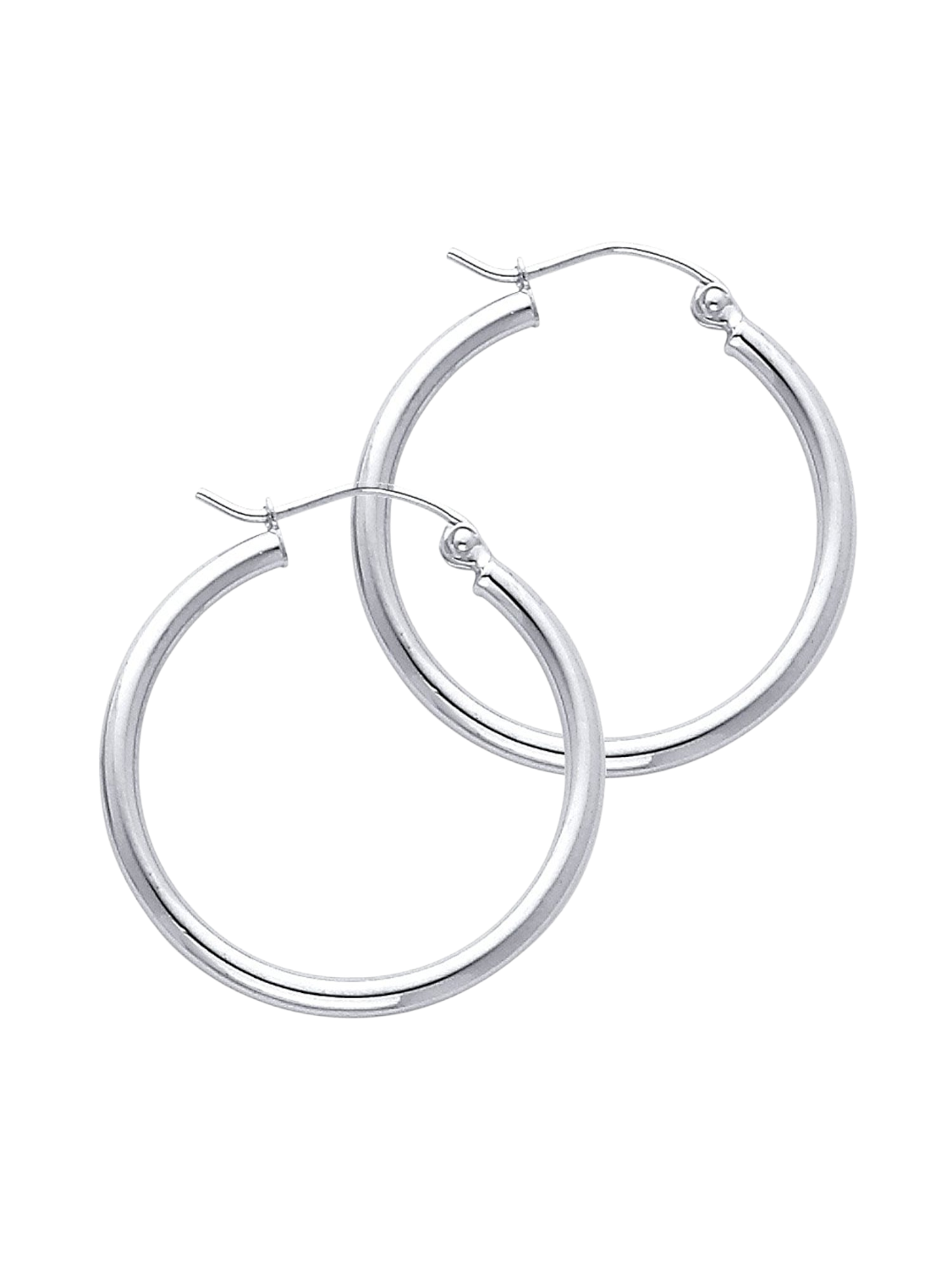 Hoop earrings in 585 (14K) White Gold