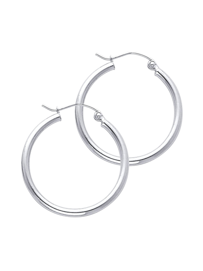 Hoop earrings in 585 (14K) White Gold