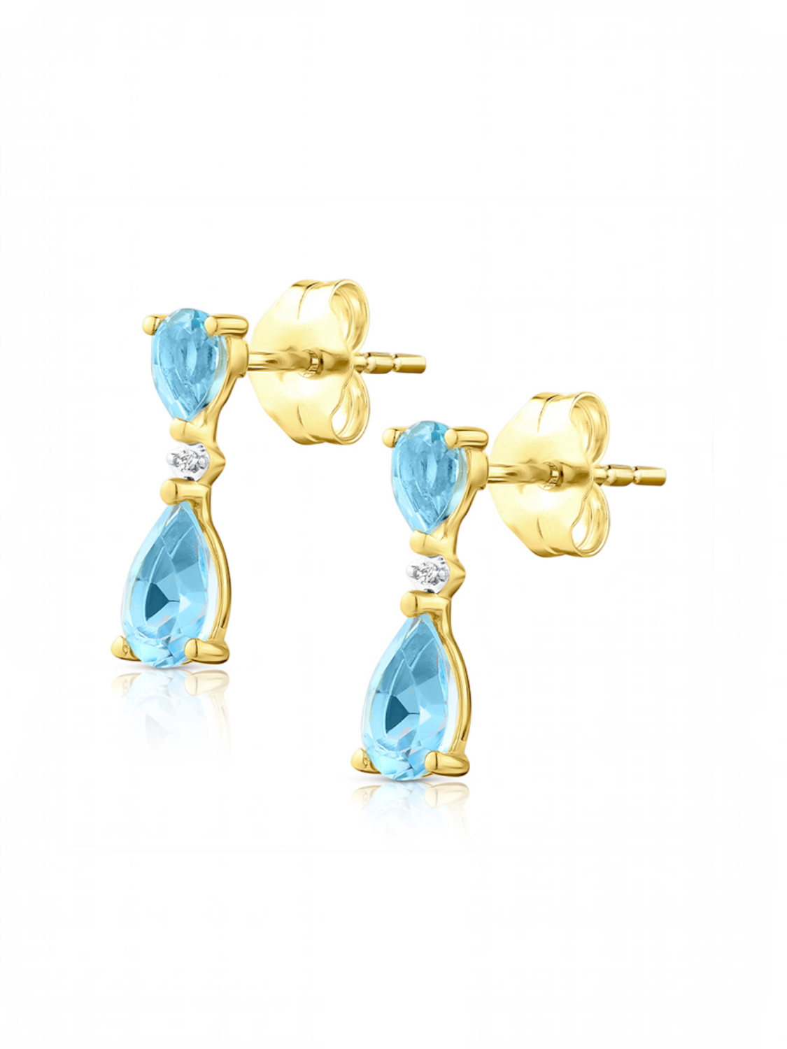 Ohrhänger, mit Blautopas, 375 Gelbgold