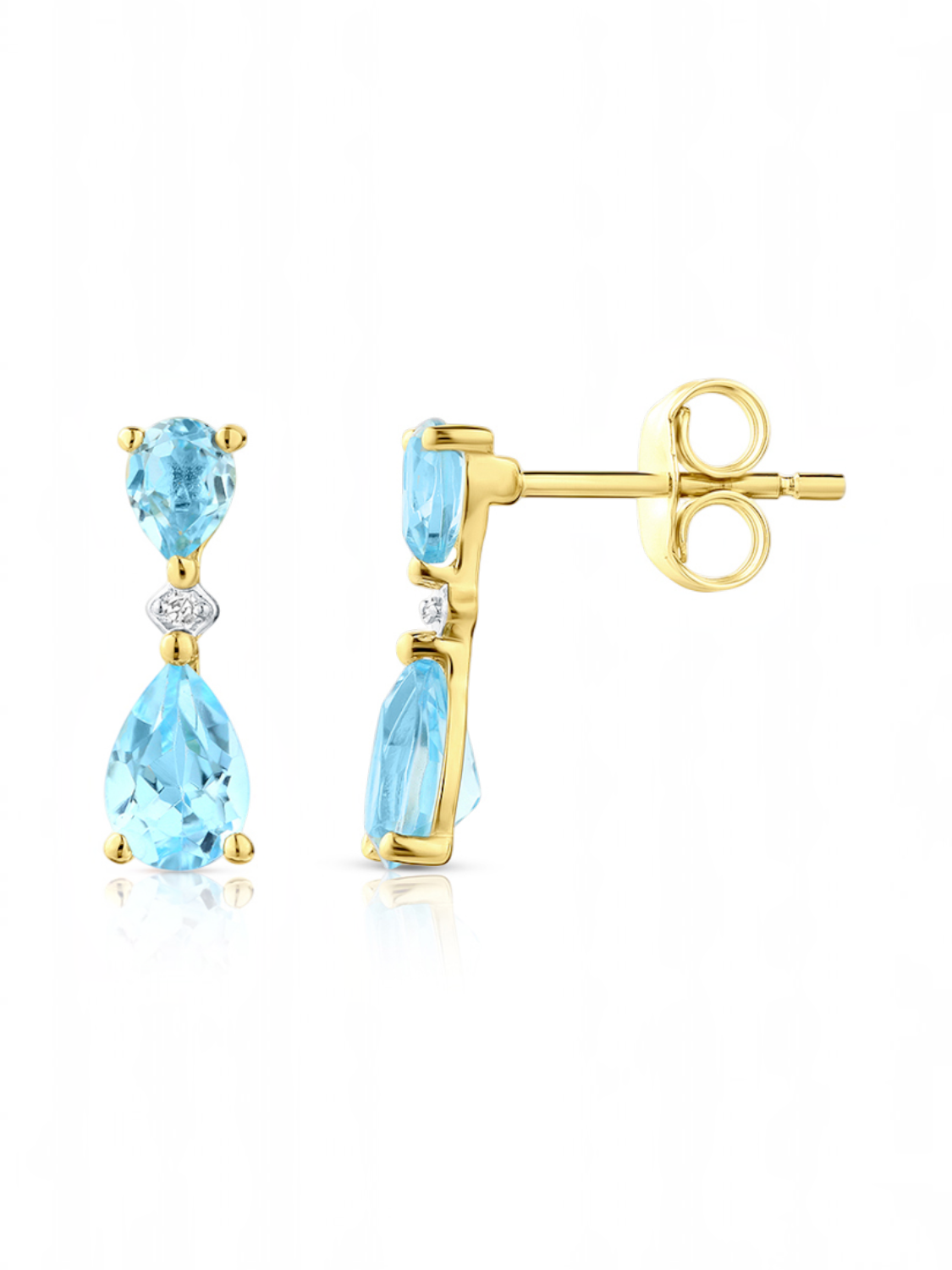 Ohrhänger, mit Blautopas, 375 Gelbgold