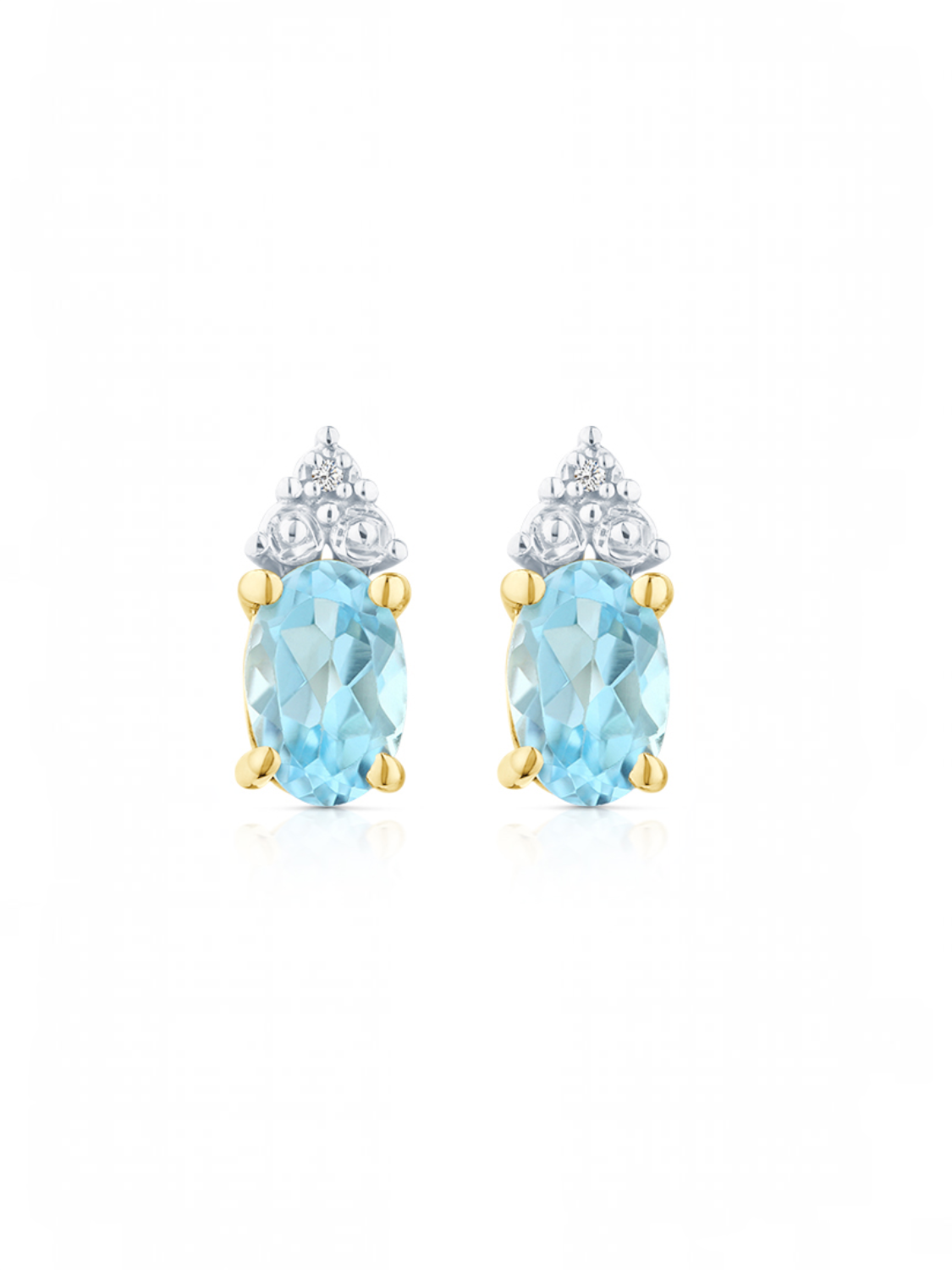 Ohrstecker, mit Blautopas, 375 Gelbgold