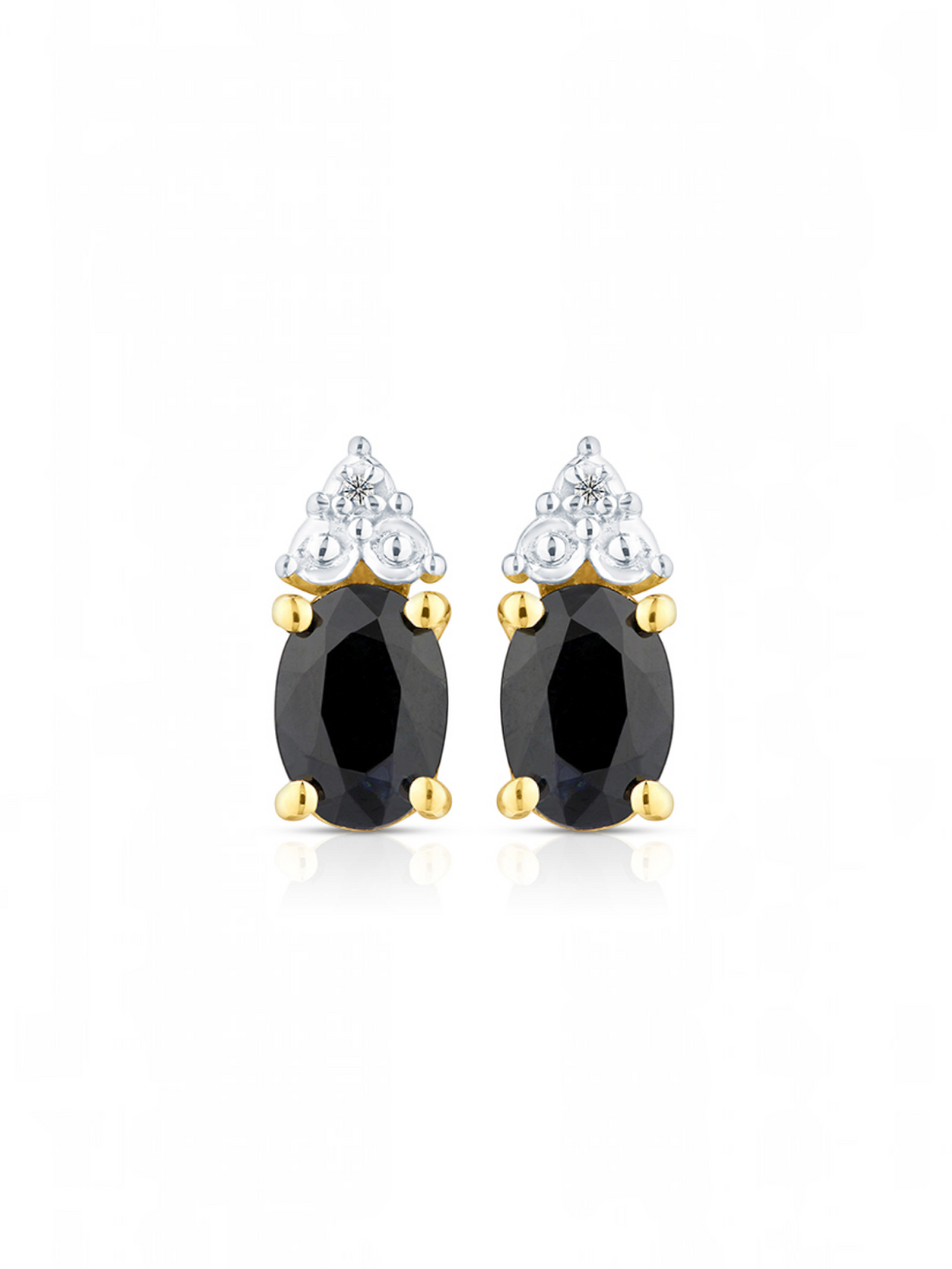 Ohrstecker, mit Saphir, 375 Gelbgold