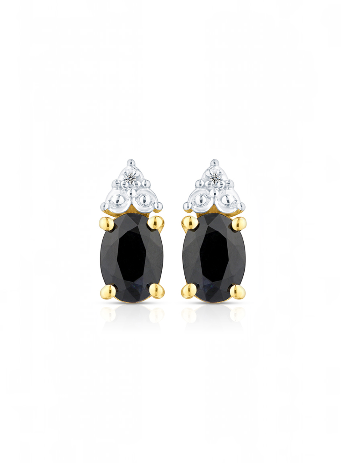 Ohrstecker, mit Saphir, 375 Gelbgold