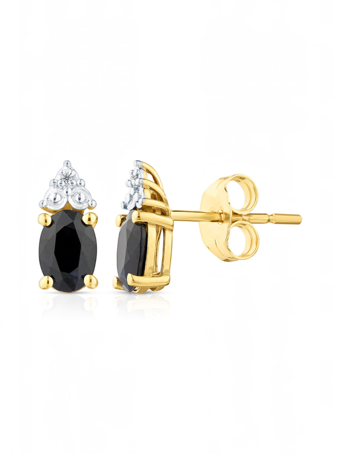 Ohrstecker, mit Saphir, 375 Gelbgold