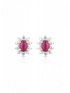 Ohrstecker, mit Rubin, 375 Gelbgold
