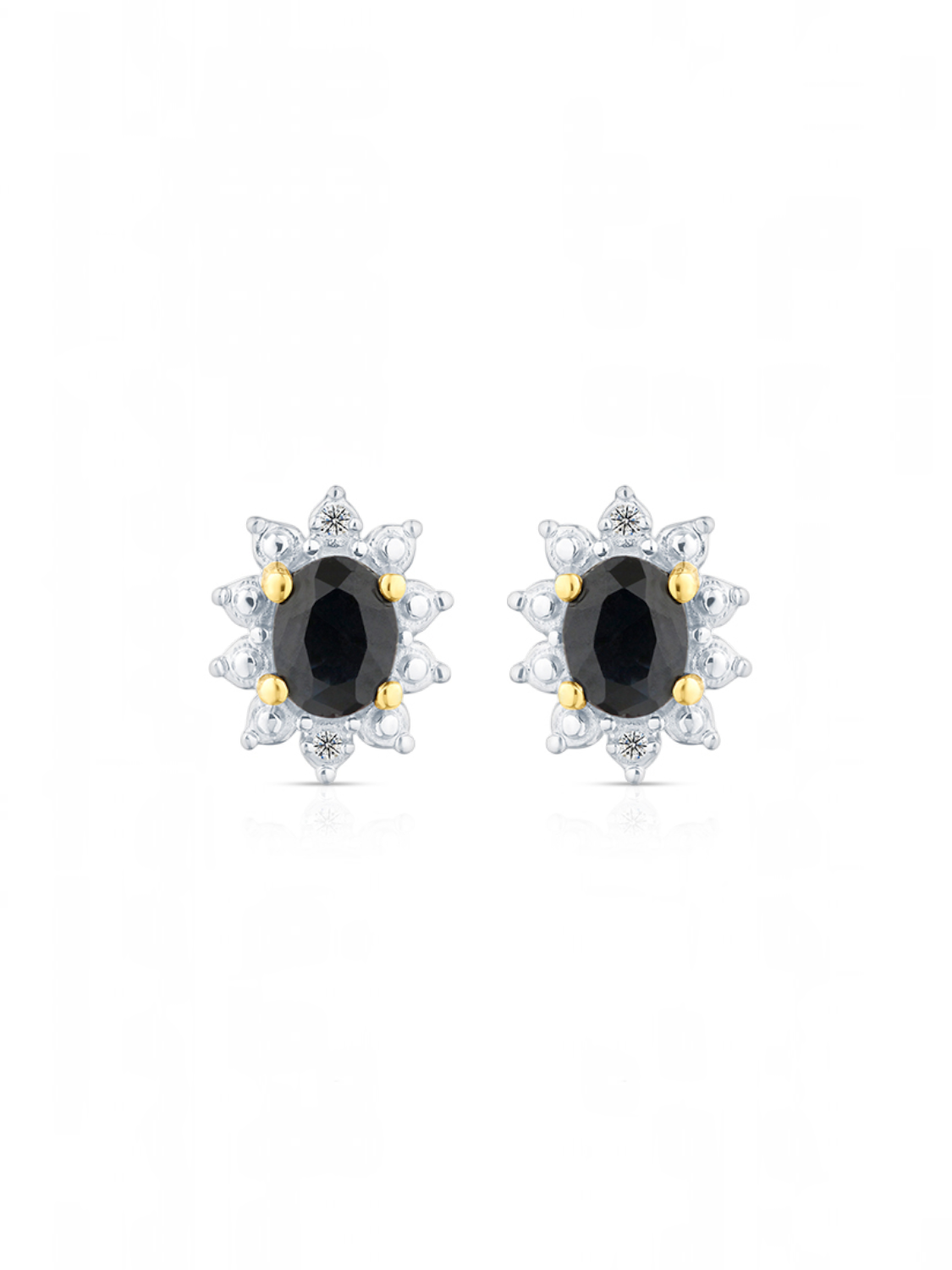 Ohrstecker, mit Saphir, 375 Gelbgold