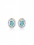Ohrstecker, mit Blautopas, 375 Gelbgold
