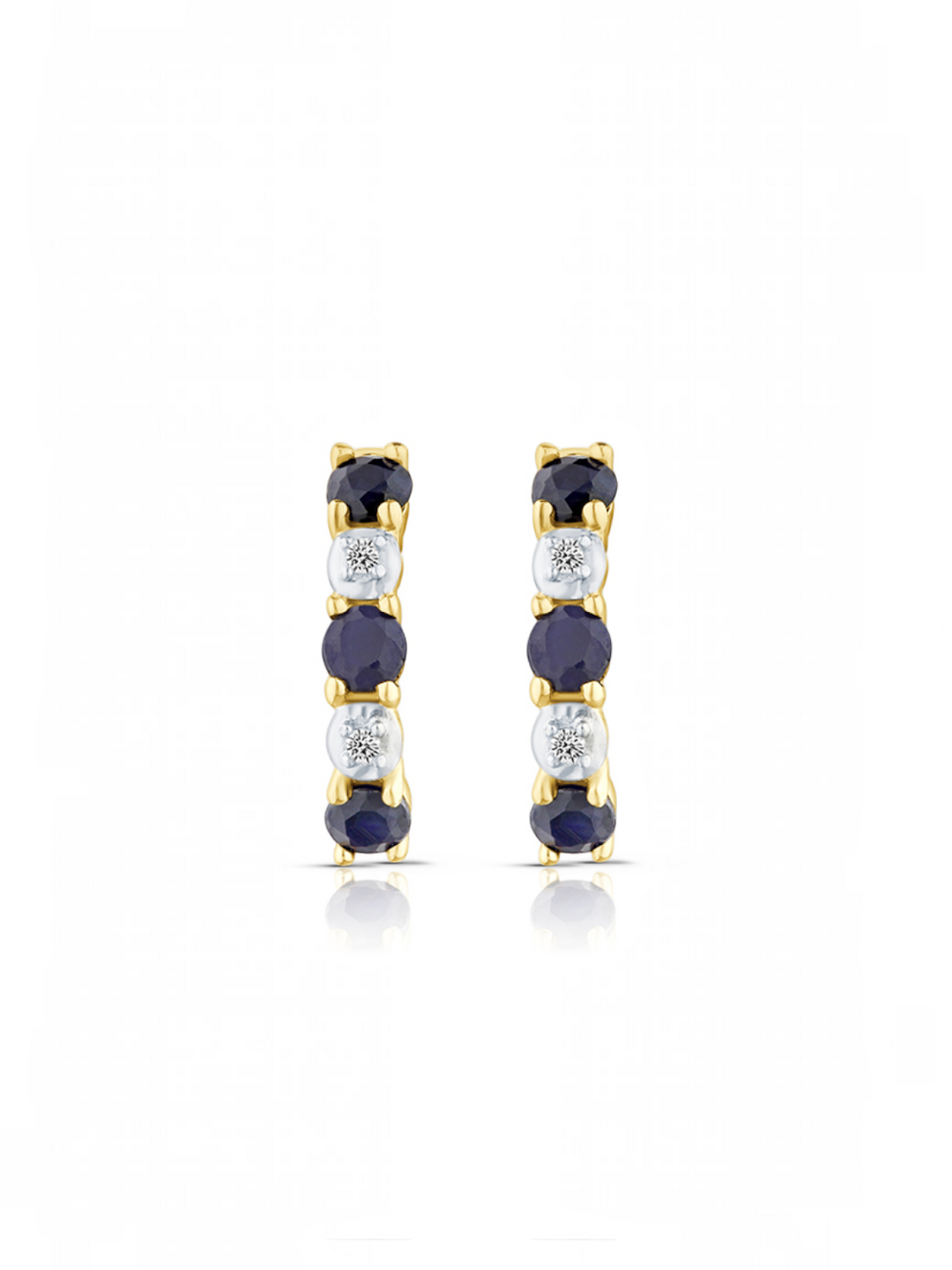 Creolen, mit Saphir, 375 Gelbgold