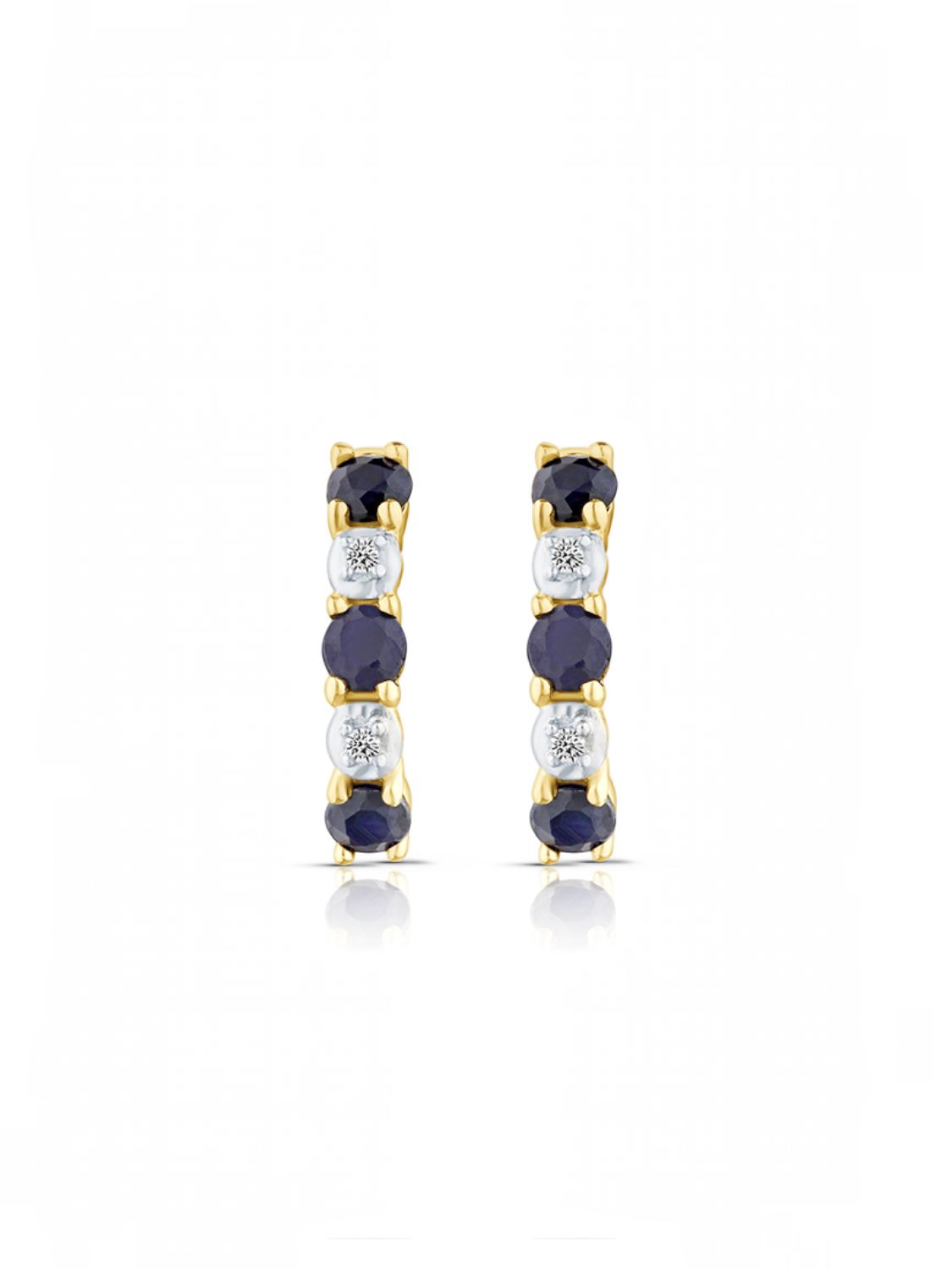 Creolen, mit Saphir, 375 Gelbgold