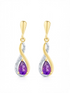 Ohrhänger, mit Amethyst, 375 Gelbgold
