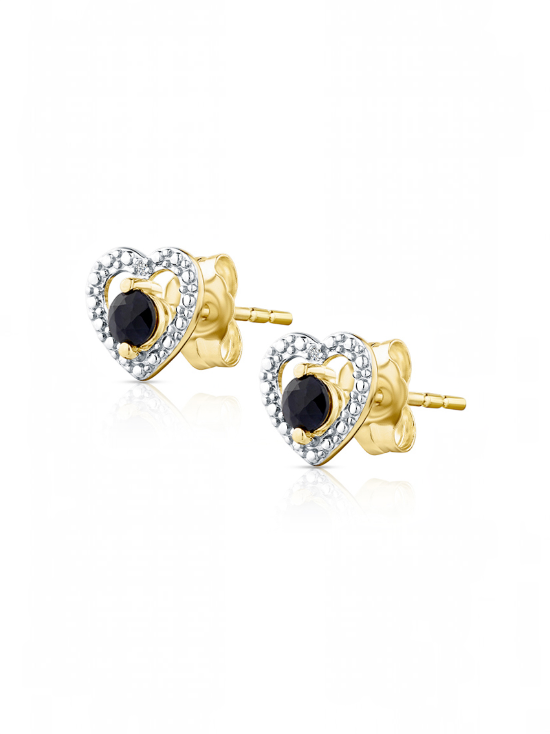 Ohrstecker, mit Saphir, 375 Gelbgold