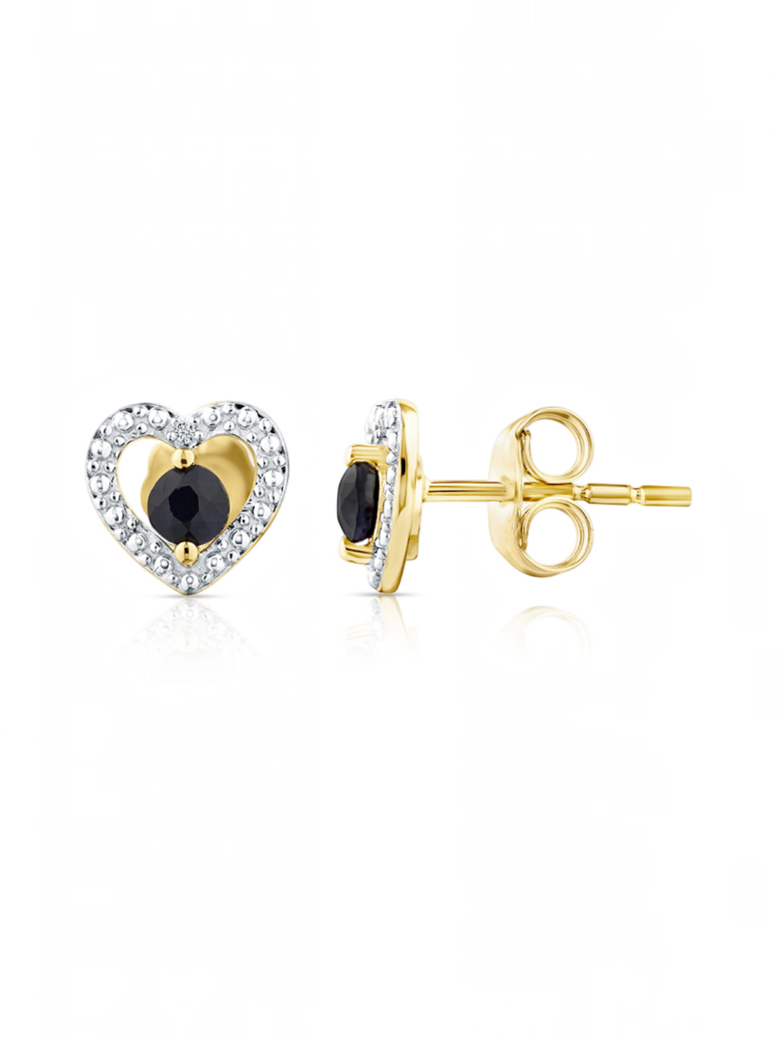 Ohrstecker, mit Saphir, 375 Gelbgold