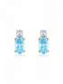 Ohrstecker, mit Blautopas, 375 Gelbgold