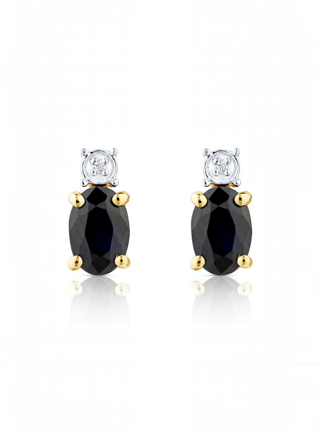 Ohrstecker, mit Saphir, 375 Gelbgold