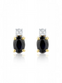 Ohrstecker, mit Saphir, 375 Gelbgold
