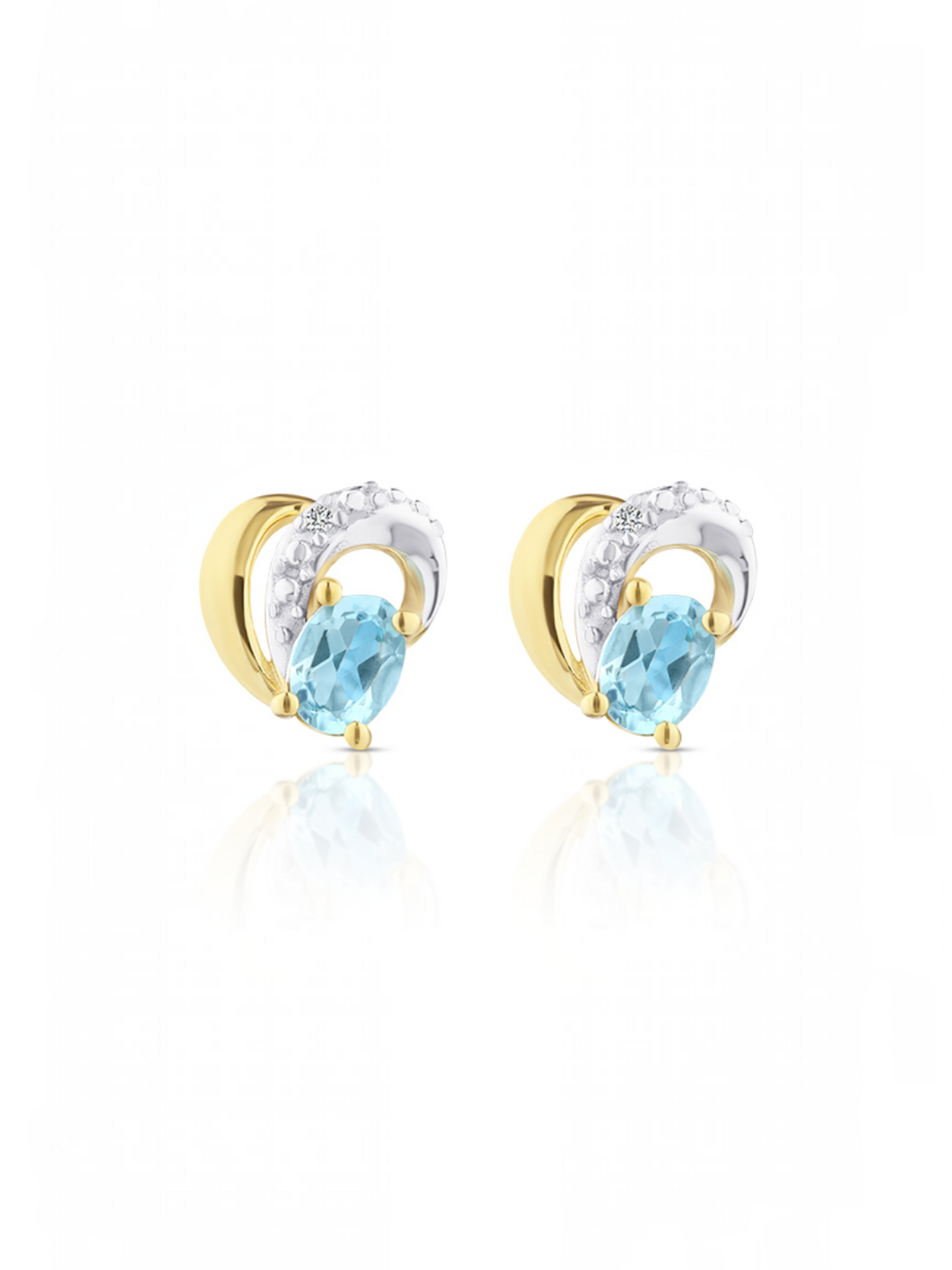 Ohrstecker, mit Blautopas, 375 Gelbgold