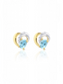 Ohrstecker, mit Blautopas, 375 Gelbgold